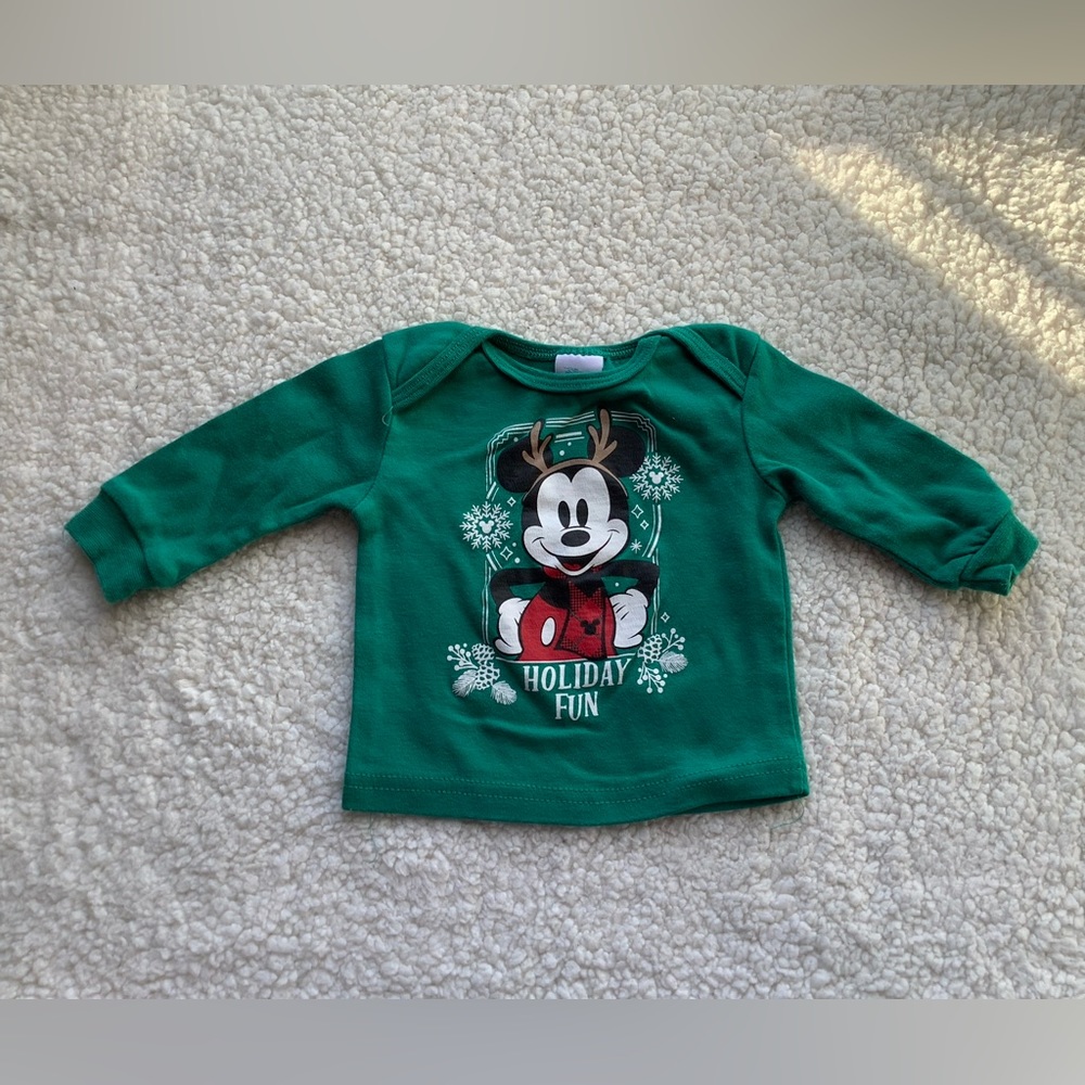 Disney Baby Holiday Fun Mickey Top 0 Months to 3 Months 0-3M